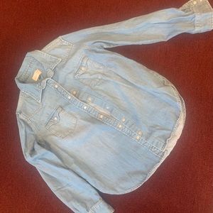 Jean button up top
